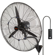 VEVOR Wall-Mount Misting Fan Oscillating Metal Fan 30&#39;&#39; 3 Speed Waterproof - $298.99