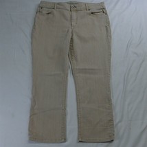 Chico&#39;s 2.5 / 14 Cropped Bootcut Khaki Stretch Denim Jeans - £8.51 GBP