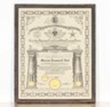 1929 Freemason Masonic Degree Certificate in Frame Gorgeous Memorabilia - $249.39