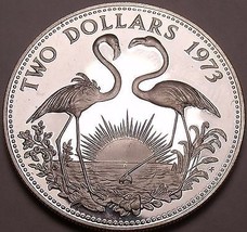 Silver Proof Bahamas 1973 2 Dollars~Only 50k Minted~Flamingos - £46.04 GBP