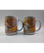 2 Potpourri Designs - Seashells  Coffee Mugs 1996 Elaine Hahn made in Th... - £18.77 GBP