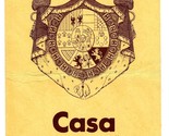 Casa Madrid Spanish Restaurant Menu Southern California 1970&#39;s - $17.82