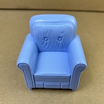 Loving Family Dollhouse Living Room Furniture Arm Chair Light Blue Matte... - £10.37 GBP