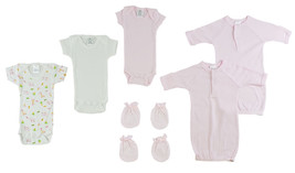 An item in the Baby category: Girls 100% Cotton Preemie Girls Onezies, Gowns and MIttens Preemie