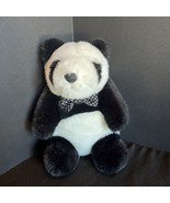 Vintage 1985 Gund Panda Bear 9” Plush Stuffed Animal Sitting w/ Bow tie - £10.02 GBP