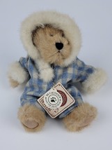 Boyds Bears &#39;Furry B. Bundleup&#39; #913931 2001 8” Plush Blue Plaid Snowsuit NWT - £11.83 GBP