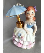 Vintage DEV DeVilbiss Porcelain Lady Perfume Bottle Girl with Umbrella A... - £23.42 GBP