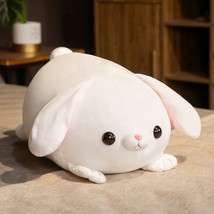 Cute Rabbit Lying Long Ear Bright Eyes Fat Fulfil Bunny Decompression Plush 45CM - £20.71 GBP