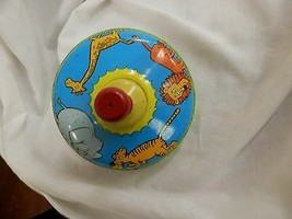 vintage tin toy ohio art spinning top zoo animals elephant lion tiger gi... - $49.99