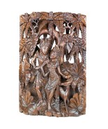 Radha Krishna Hand Carved Wood Panel - £273.31 GBP