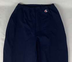 Vintage Champion Track Pants Warm Up Navy Blue Zip Ankle Medium USA 70s 80s - £31.23 GBP