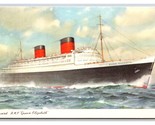 Cunard White Star Superliner Ship Queen Elizabeth UNP Postcard R30 - $4.90
