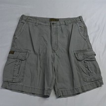 American Eagle 36 x 10&quot; Gray Y2K 100% Cotton Patch Cargo Shorts - £19.51 GBP
