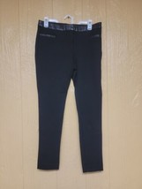 Joe Fresh Faux Leather Waist Leggings Pants Tapered Low Rise Black sz 8 - £14.39 GBP