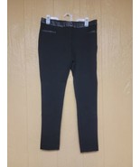 Joe Fresh Faux Leather Waist Leggings Pants Tapered Low Rise Black sz 8 - £14.34 GBP