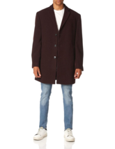 Calvin Klein Sz 42L Prosper X-Slim Fit Coat Wine/Black Wool Overcoat $395 NEW - £42.49 GBP