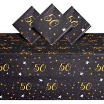 3 Pack 50Th Birthday Tablecloth Party Decorations, 54X108 Plastic Table ... - £17.22 GBP