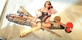HUGE 25" Bombs Away baby fighter bomber airplane Sexy pin hang up USA STEEL Sign - $98.90
