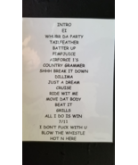 NELLY - ORIGINAL NOT A COPY AMPHITHEATER ST LOUIS CONCERT USED SETLIST - $75.00