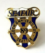 Vintage &#39;89 Seafair Seattle 40th Anniversary Gold Tone Enamel Pin WA Souvenir - $9.99