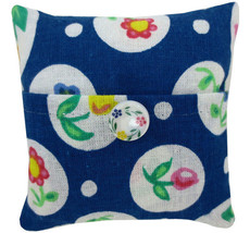 Tooth Fairy Pillow, Blue, Flower Print Fabric, White Floral Button Trim,... - £3.95 GBP