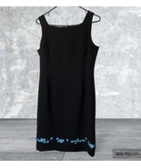 Worthington Black Sleeveless Embroidered Embellished Sheath Dress Womens... - $22.24