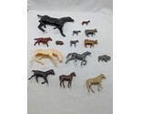Lot Of (14) Vintage 1950s Plastic Farm Horses And Animals - $36.56