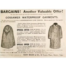 Perry Mason Waterproof Garments 1885 Advertisement Victorian Fashion ADBN1A18 - £11.75 GBP