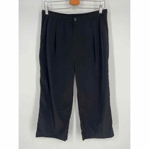 J Crew Drapey Patio Trouser Sz 6 Black Cropped Pants - £20.30 GBP