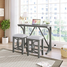 Farmhouse 3-Piece Counter Height Dining Table Set - Gray - $303.50