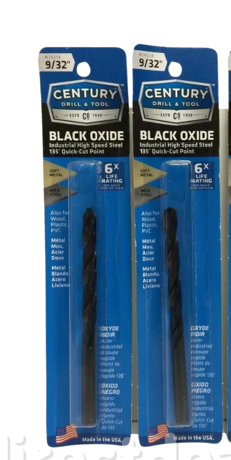 Primary image for Century Drill & Tool 24218  9/32" Black Oxide Drill Bit Pack of 2