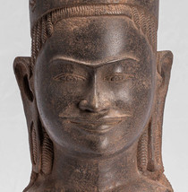 Antique Phnom Da Style Khmer Vishnu Head - Protector &amp; Preserver - 43cm/33&quot; - £3,527.54 GBP