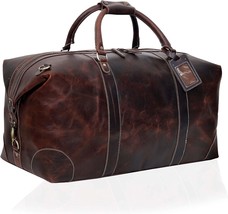 Men&#39;s Genuine Leather Duffle Bag Shoulder Luggage Travel Weekender Overnight - £260.29 GBP