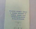 1947 Williston Academy Easthampton Mass Fall Sports Schedule - $7.87