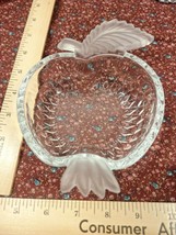 Vintage Mikasa Glass Crystal Textured Apple Shaped Frosted Candy Dish Bowl - $12.11