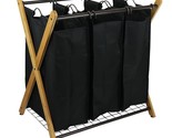 Oceanstar XBS1484 Bamboo 3-Bag Laundry Sorter Black, 29.75 in. H x 19.10... - $84.99