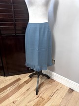 Ann Taylor Womens A Line Skirt Gray Above Knee Lined Pleated Ruffle Wool... - $13.09