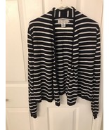 H&amp;M  Navy Blue &amp; White Striped Open Sweater Youth Girls Size 14 - $19.21 CAD