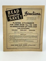 John Deere Plow Works Planter Planting Attachments Owners Manual 19-2685BO - $16.10