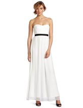 BCBG MaxAzria &#39;Amber&#39; Cascade Strapless Silk Gown Dress, White $298, 10 NWT! - $123.74