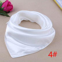 1 Women Solid Neck Neckerchief Soft Silk Bandana Square Wrap Scarf Head #4 - $4.99