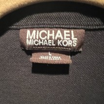 Michael Kors Men’s Polo Shirt Large Black MK Embroidered #102-1372 - £9.75 GBP