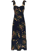 NWT Reformation Nikita Midi in Mademoiselle Navy Floral Tank Tie Straps Dress 8 - £162.81 GBP