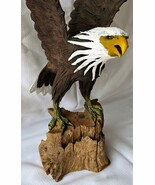 Old Vintage Large American Bald Eagle Bird Statue Art Sculpture Figure W... - $155.22 CAD