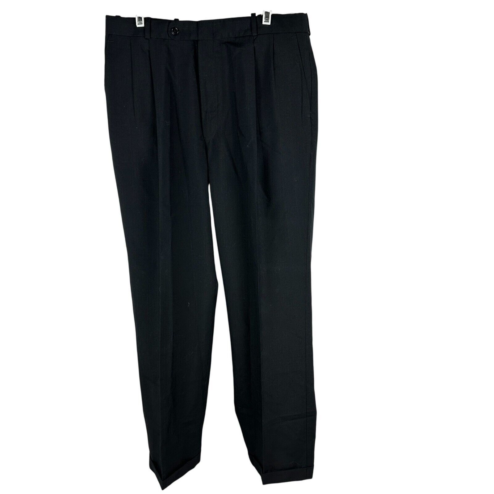 Barry Manufacturing Mens Black Pleated Dress Pants SIze 34 - $14.00