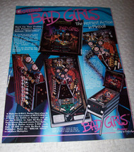 Bad Girls OVER-SIZED Pinball Machine Magazine Advertising Promo Artwork - £11.36 GBP