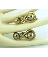GEOMETRIC Art Moderne RETRO 50s Golden Ball GT CuffLinks; CHARITABLE Don... - $20.95