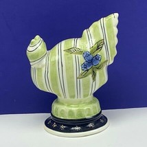 Tracy Porter rooster figurine chicken farm cbk styles porcelain flower striped - £15.73 GBP