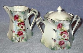 Old Vintage Roses Fine Porcelain Floral Cream and Sugar Set - £31.89 GBP