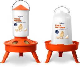 Top Fill Chick Feeder &amp; Waterer Kit - 1.5kg Feeder, 1.5L Waterer, 3 Heights - $46.48
